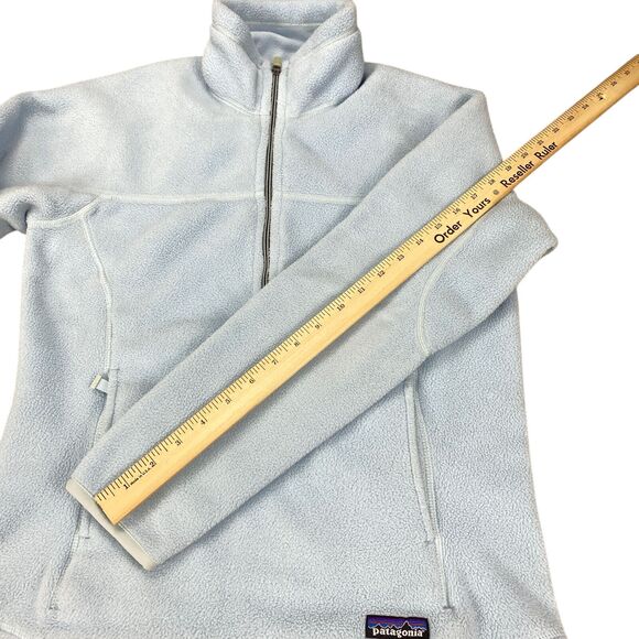 Patagonia Synchilla Quarter Zip Fleece Pullover Baby Blue Women’s Small - Picture 10 of 13